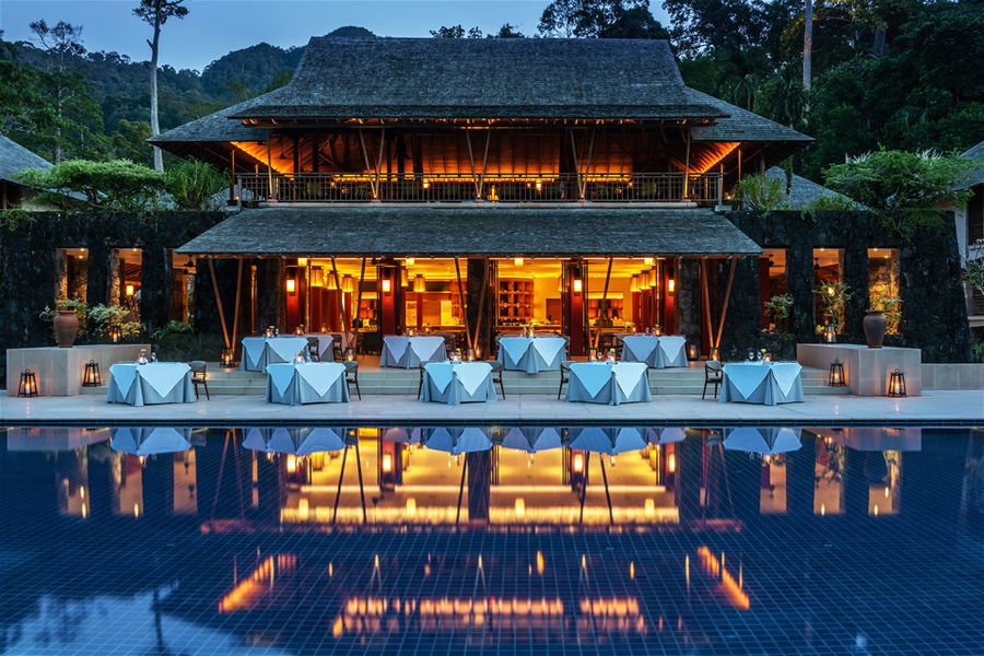 The dining room at the Datai Langkawi