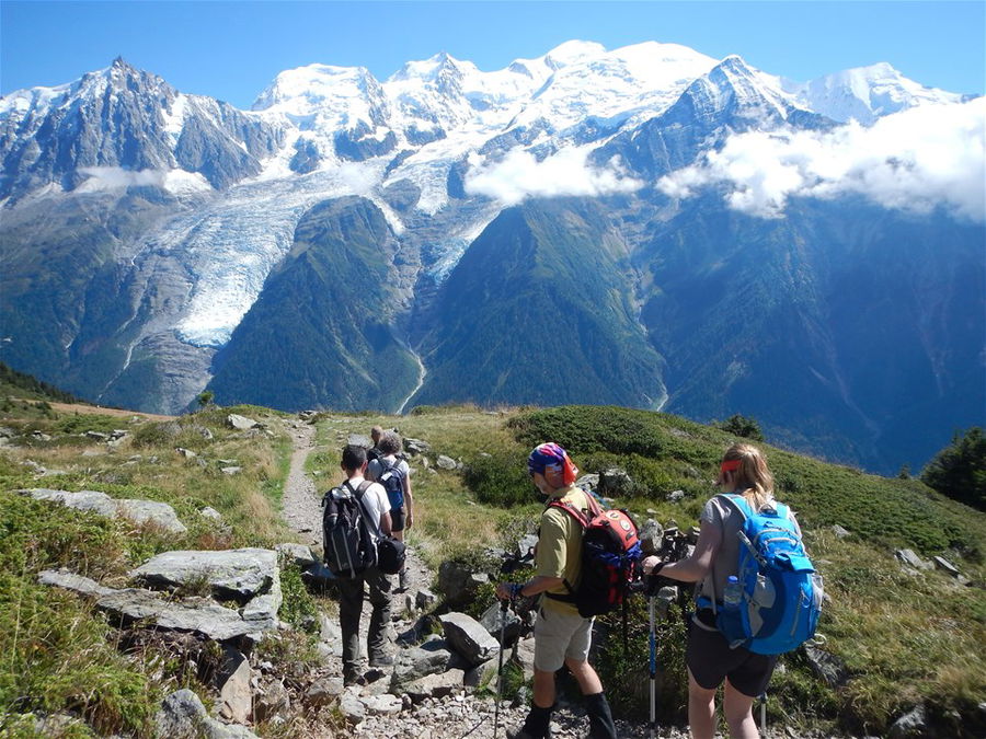 Trekkers on Mont Blanc, France