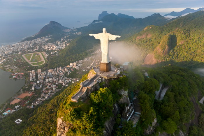 Statue of Jesus, known as Cristo Redentor (Christ the Redeemer), on Corcovado mountain in Rio de Janeiro, Brazil