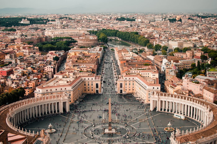 Saint Peter's Square in Vatican, Rome, Italy