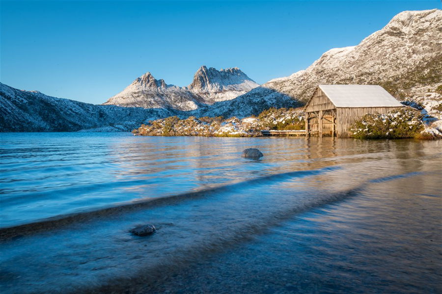 Cradle Mountain in snow, Lake St Clair National Park, Tasmania