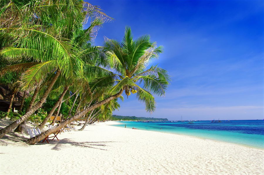 A deserted white sand beach in the Philippines