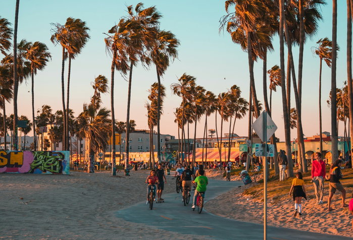 beach, venice, california, angeles, palm, trees, santa, monica, ocean, front, walk, background, water, sky, summer, travel, nature, tree, landscape, sun, sea, beauty, blue, orange, wallpaper, sunset, vacation, night, beautiful, natural, tourism, sunshine, horizon, coast, recreation, dusk, evening, boardwalk, outdoor, la, bright, los, view, sunny, famous