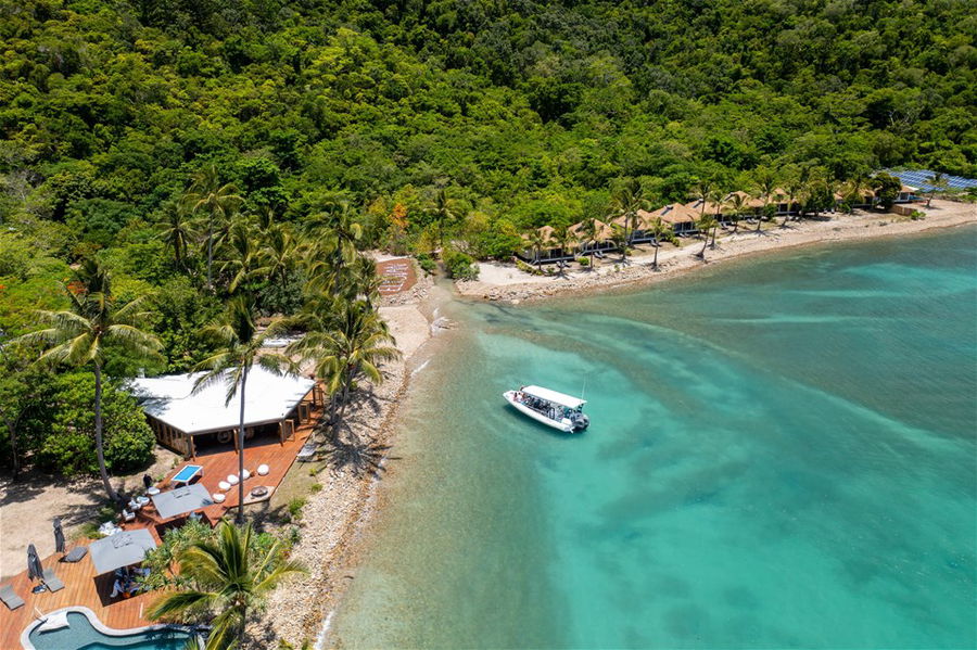 Aerial Shot of Elysian Luxury Eco Island Retreat in Australia