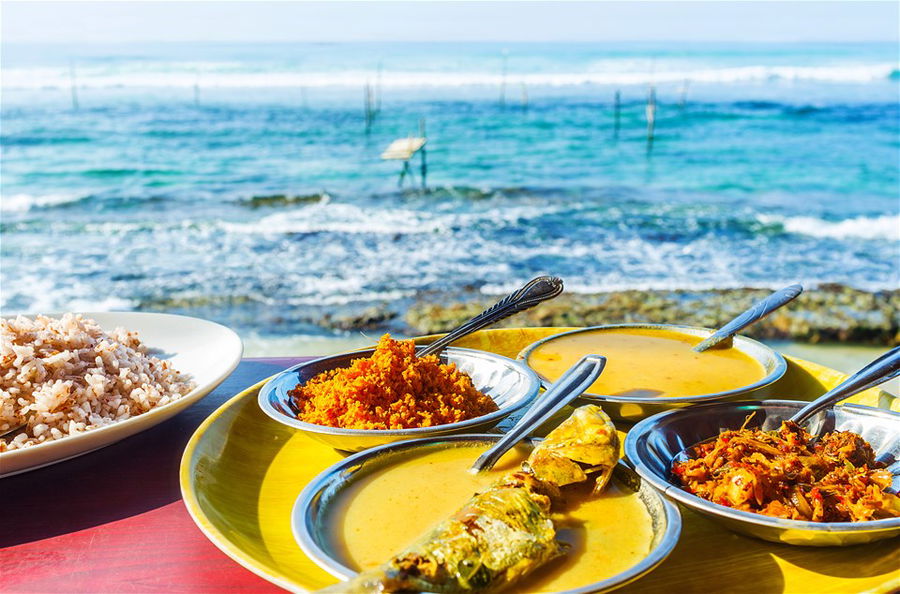 Fish curry on a Sri Lankan Beach