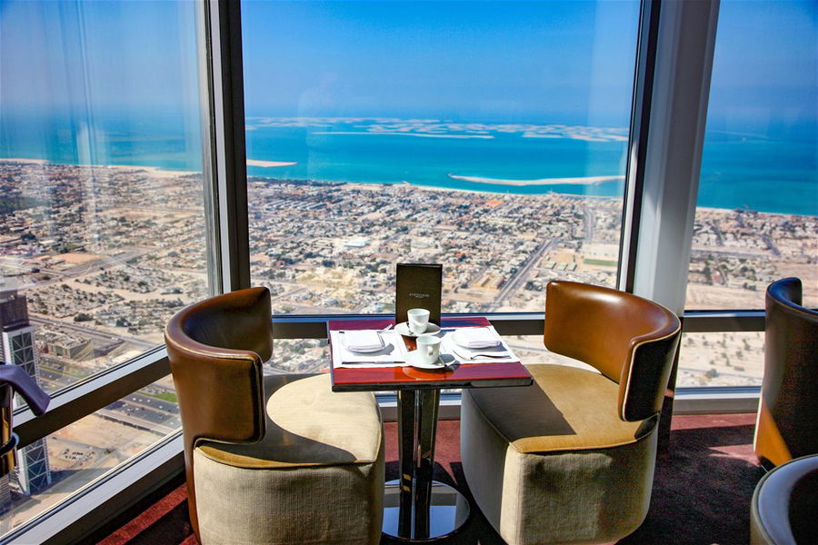 Table set for High Tea at Atmosphere Restaurant in Burk Khalifa.