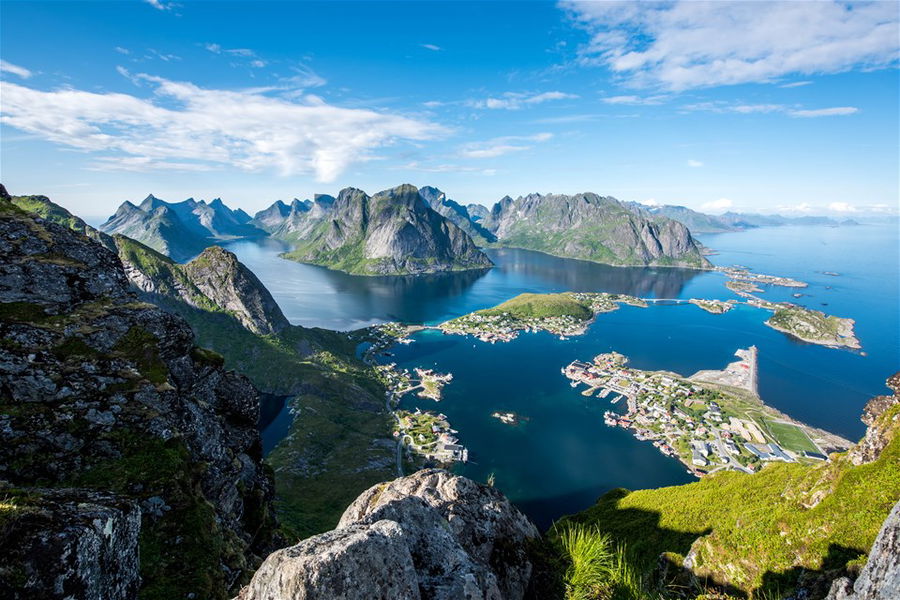 View from Reinebringen, Lofoten Islands, Norway