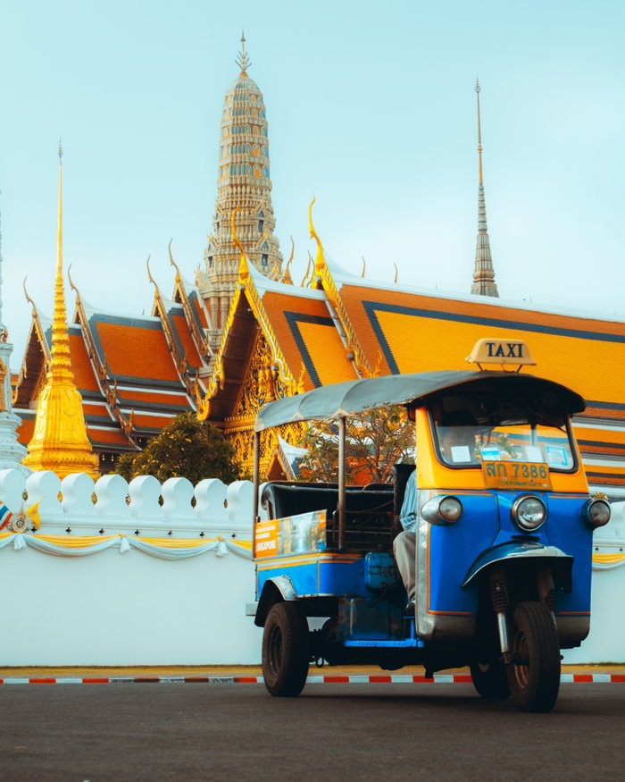 Tuk Tuk outside the Grand Palace, Bangkok, Thailand