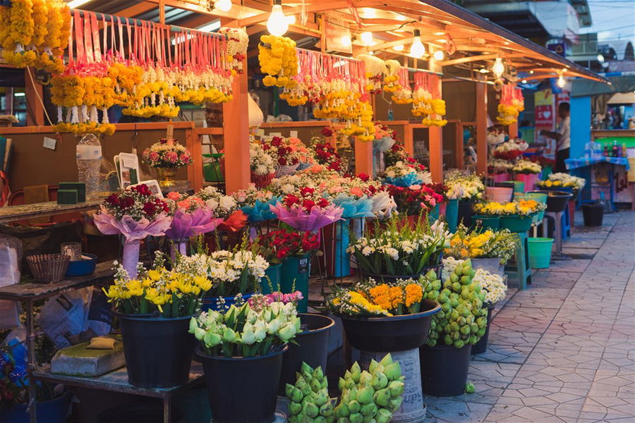 Pak Khlong Flower Market, Bangkok, Thailand