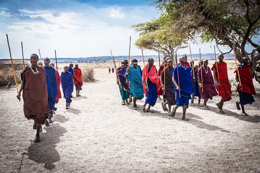 Masai people dancing in Tanzania