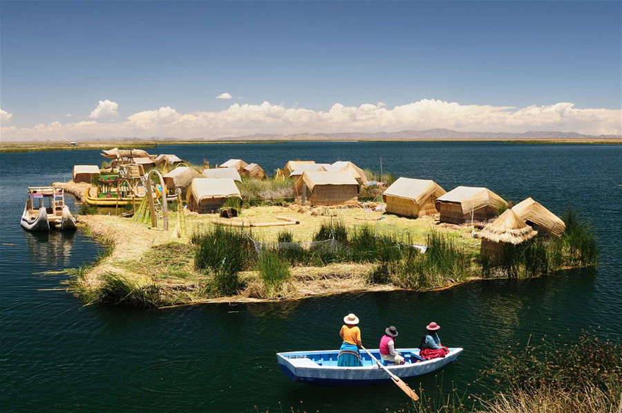 Floating island of Lake Titicaca