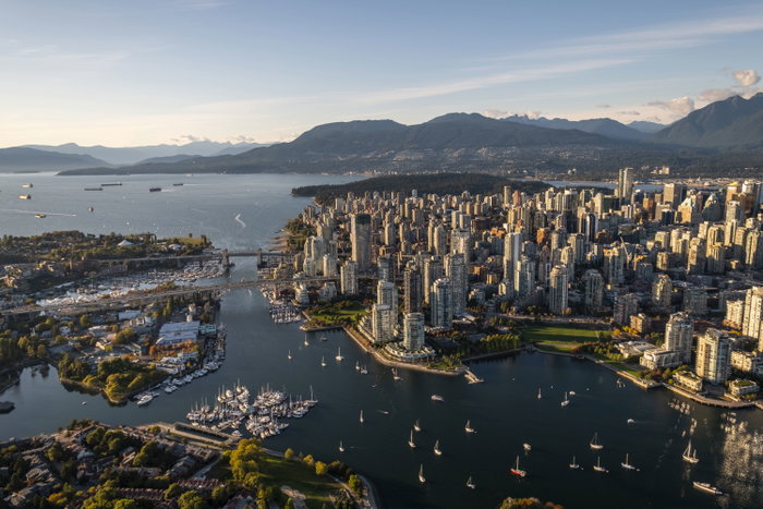 Aerial view of Vancouver, British Columbia, Canada