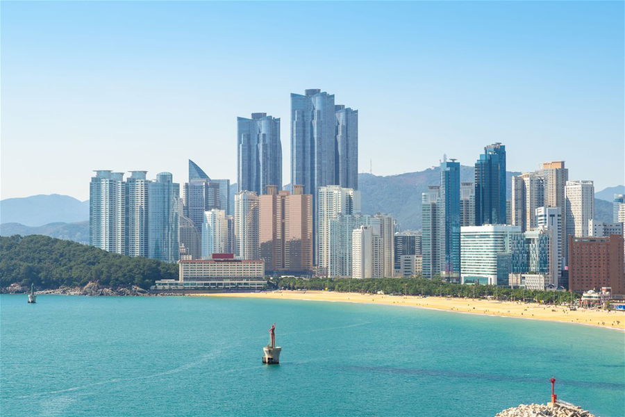 Haeundae Beach and resorts in Busan, South Korea