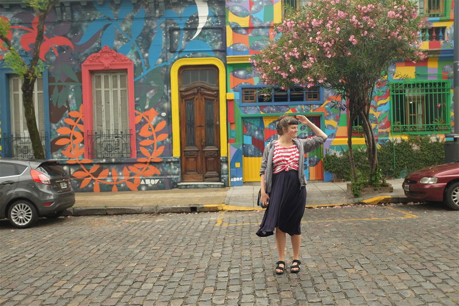 Buenos Aires woman colourful street art