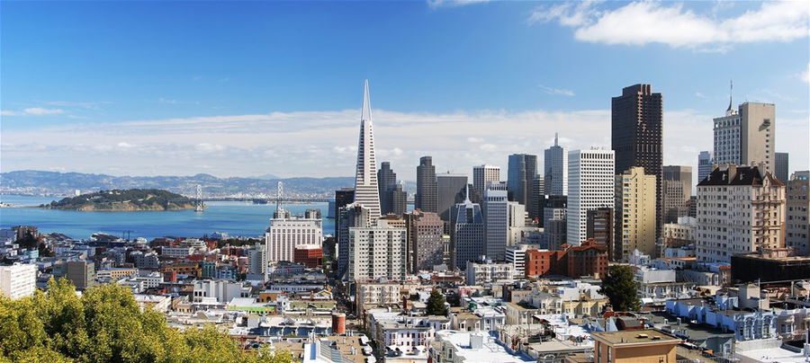 Panorama of downtown San Francisco, USA